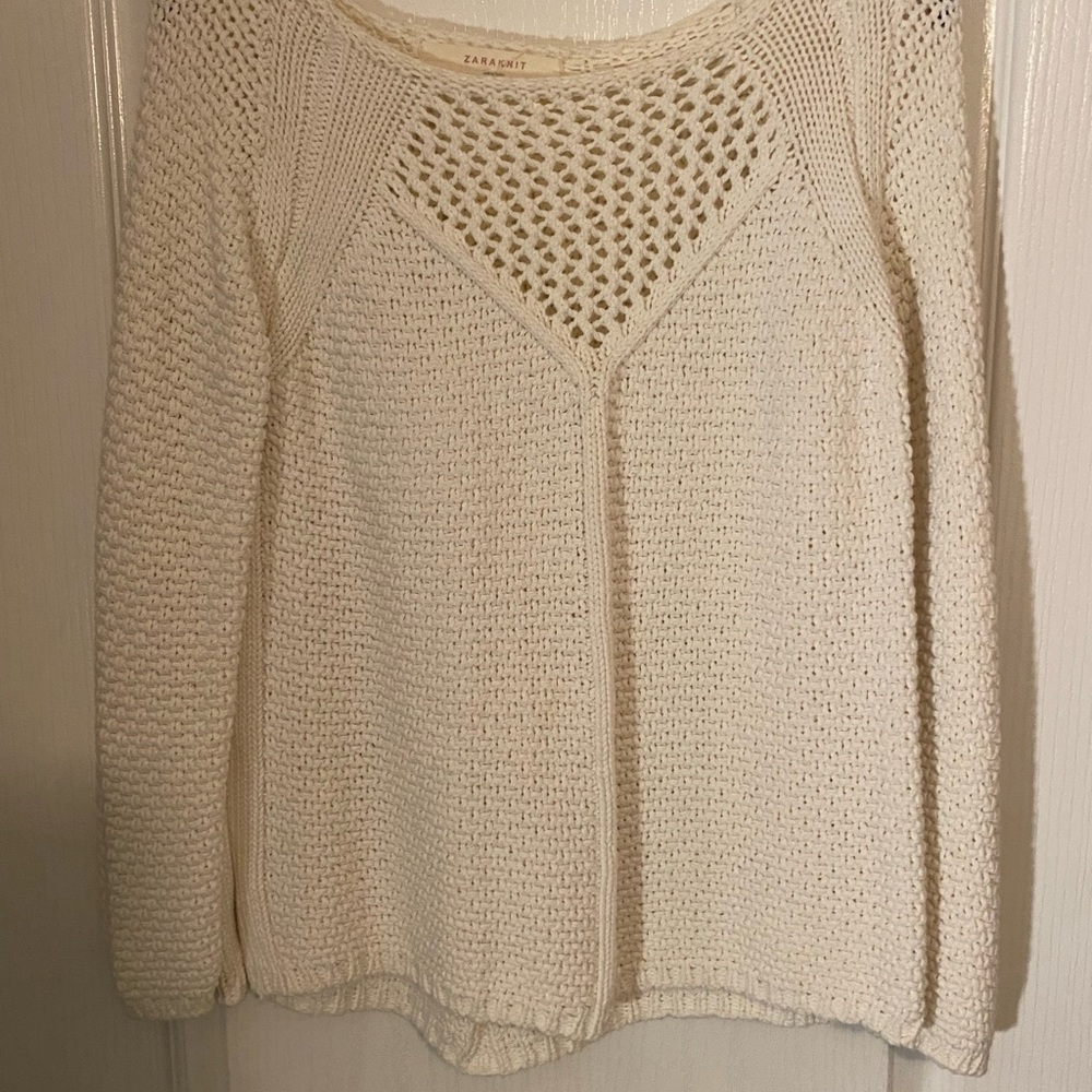 Zara Cream Knit Sweater for Women